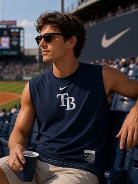 Nike Tampa Bay Rays MLB Authentic Collection Dri-FIT Sleeveless Shirt XL